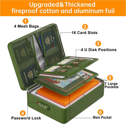 DocSafe 5200°F Fireproof Document Organizer Box with Lock, Heat Insulated