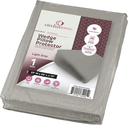 CirclesHome Pillow Protectors 4 Pack Standard Zippered - 100% Cotton Breathable Pillowcases - Protects Pillows from Dirt, Dust and Debri (Standard - Set of 4 - 20x26)