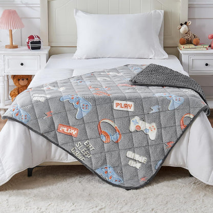 yescool Weighted Lap Pad 2 Pounds Weighted Lap Blanket, Space Plane Small Weighted Blanket, Weighted Throw Blanket Gifts for Travel Indoor Outdoor, 20"x30"