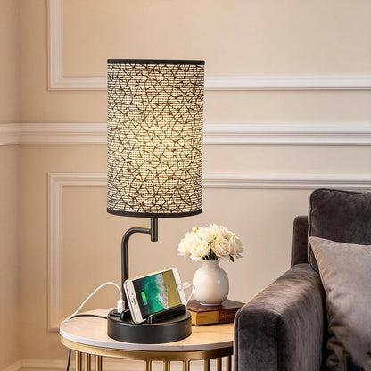 Dreamholder Touch Control USB Table Lamp with USB C/A & AC Outlet, 3-Way Dimmable Bedside Lamp, Modern Nightstand Lamps for Bedroom Living Room Guest Room Office, Bulb Included, Gold