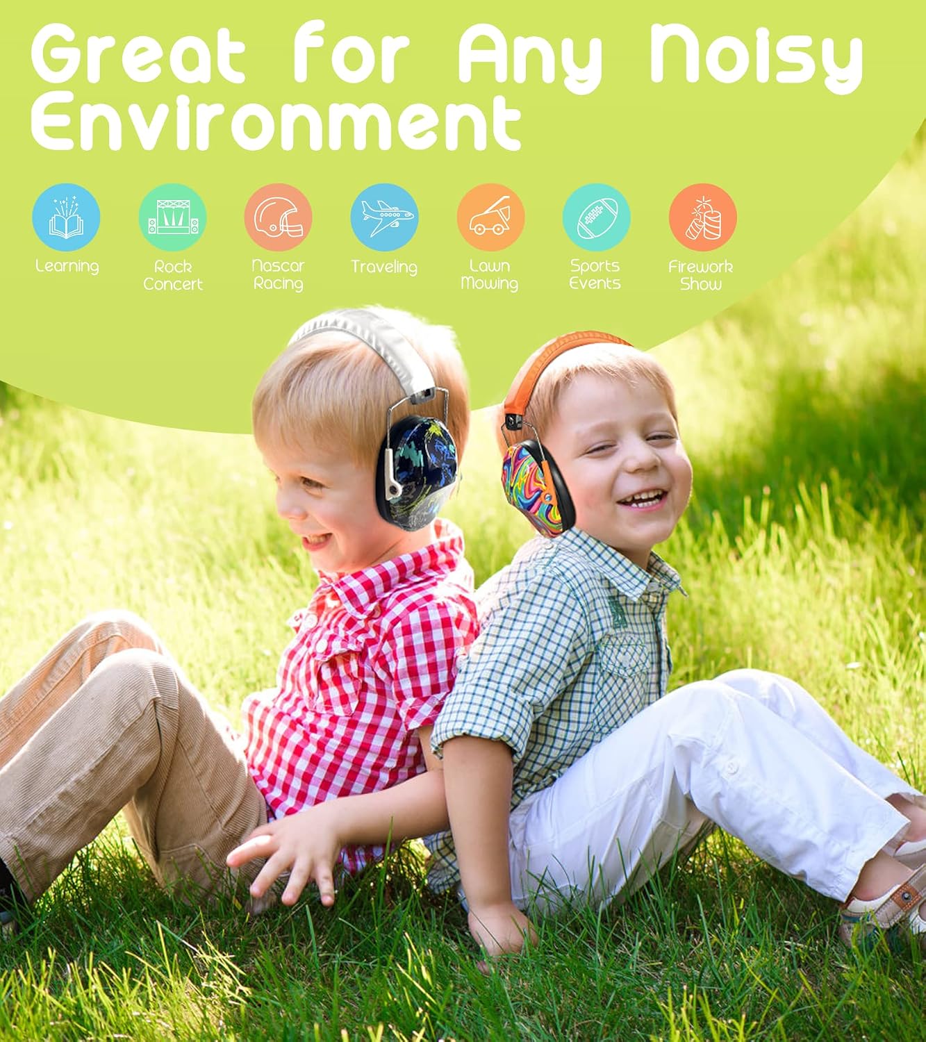 PROHEAR 032 Kids Ear Protection – Ear Muffs for Noise Reduction, 25NRR Noise Cancelling Headphones for Kids,Toddlers, Autism, Sensory Use, Hearing Protection – Orange