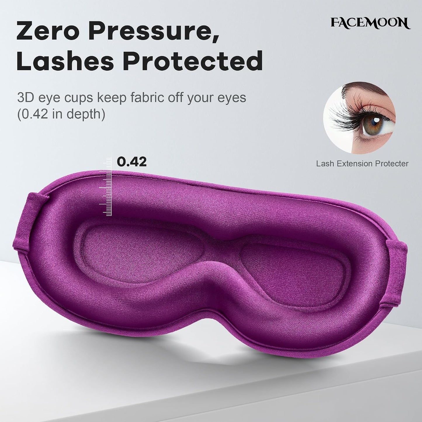 Weighted Eye Mask for Sleeping 2 Pack: Gentle Pressure Blackout Sleep Mask with 3D Contoured Cups, Zero Eye Pressure Sleep Mask for Lash Extensions, Memory Foam Travel Mask, Black Pink