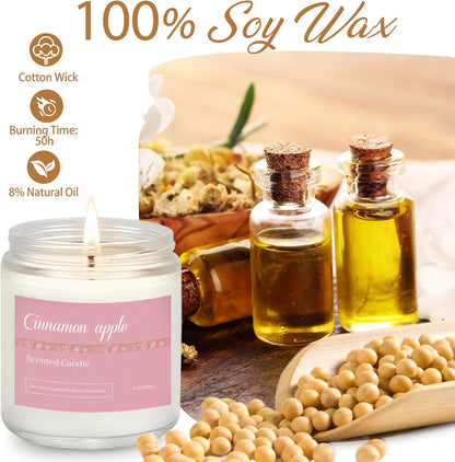 Scented Candles Gift Set, Long Lasting 6 Pack Aromatherapy Candles for Home, 42 oz 300 Hour Burn, Lavender Jasmine Vanilla Sage Sandalwood Rose Eucalyptus Mint, Gifts for Women