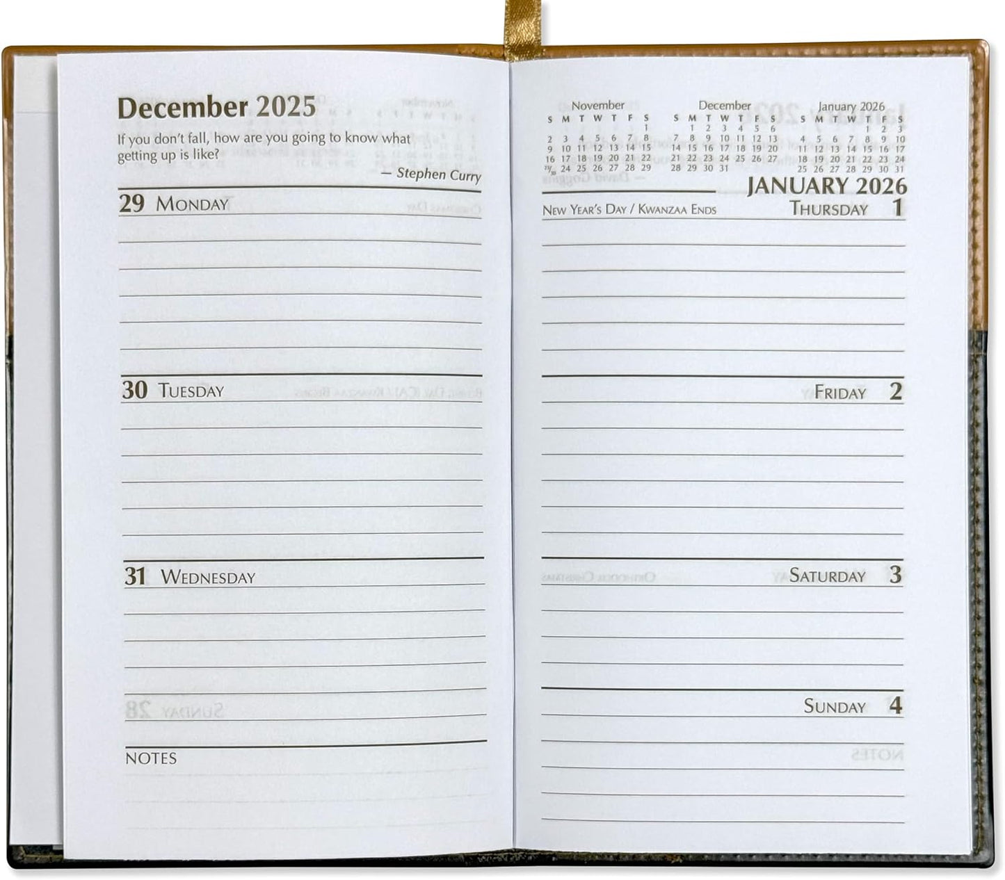 BookFactory 2026 Weekly Pocket Calendar Planner with Notepad
