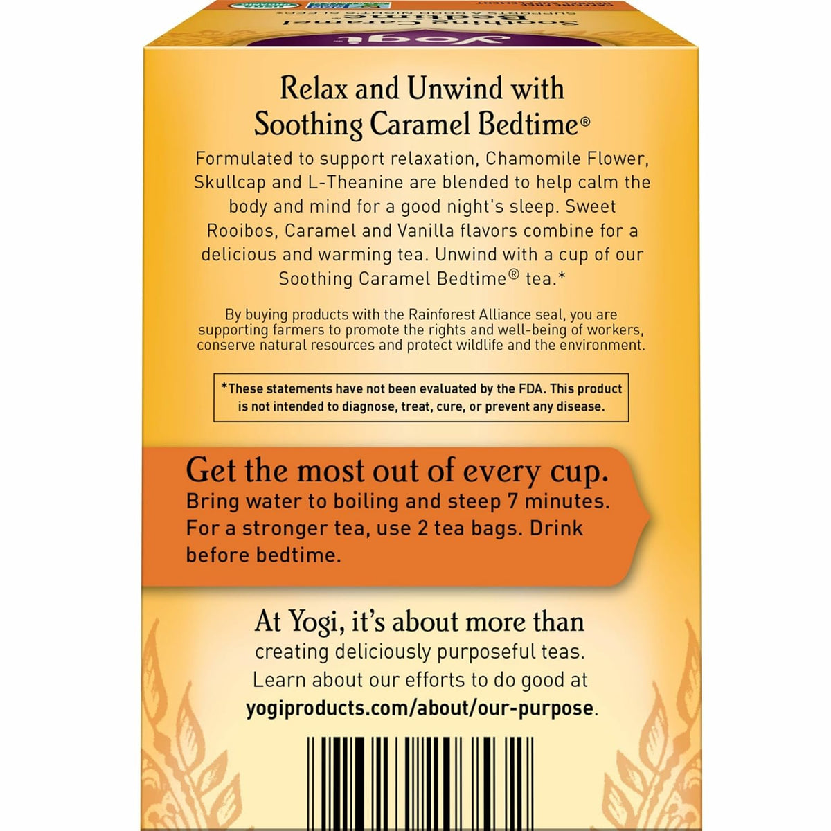 Yogi Soothing Caramel Bedtime Tea, 16 Tea Bags (4 Pack)