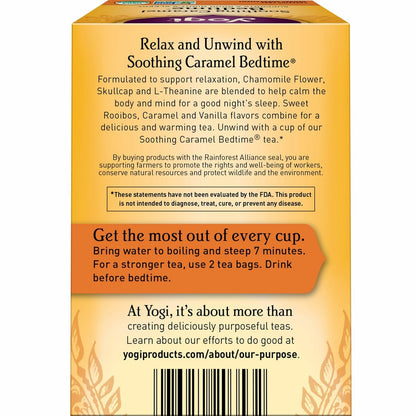 Yogi Soothing Caramel Bedtime Tea, 16 Tea Bags (4 Pack)
