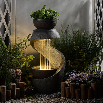 Sunlinua Modern Indoor Tabletop Water Fountain for Office Decor