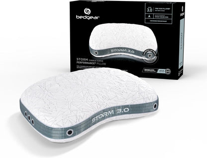 Bedgear Storm Performance Pillow, 1.0 Cooling Pillow for Side Sleepers, Medium Firm Support, Ver-Tex Cooling Cover, Air-X Mesh, Washable