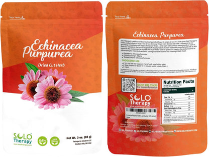 Echinacea Purpurea Herb 3 oz, Echinacea Purpurea Herb Tea, Dried Cut Herb, Resealable Bag, Premium Quality, 100% Natural