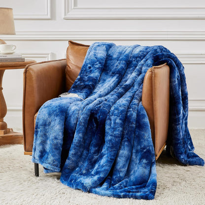 Homemate Heated Blanket Electric Throw - 50"x60" Heating Blanket Throw 1/2/4/6/8 Hours Auto-Off 10 Heat Levels Over-Heat Protection Luxury Faux Fur Sherpa ETL Certification