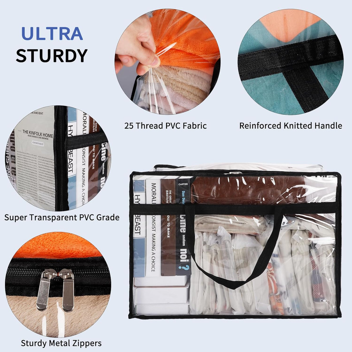 Blanket Storage Bags Extra Large 60L 4 Pack Clothes Organizer