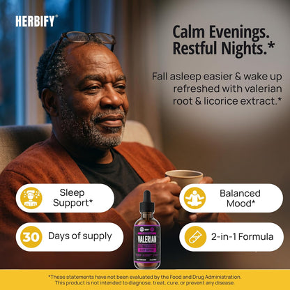 Valerian Root Supplement - Valerian Root Tincture – Nervous System Support 2 Fl oz