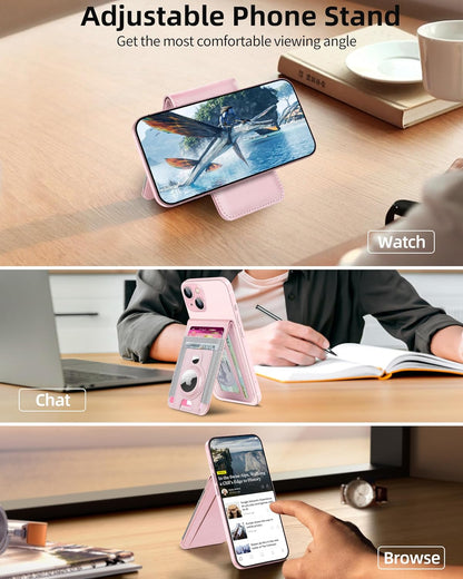 For Magsafe Wallet Stand with Airtag Holder, 10 Cards Holder, RFID Blocking