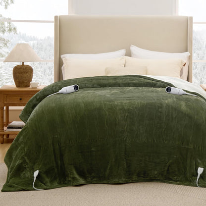 Bedsure Heated Blanket Throw Blanket with Preheat Function - Fast Heating Electric Blanket, Soft Flannel Throw with 6 Time Settings(Up to 10H), 6 Heating Settings, Gifts for Grandma (50"x60", Cream)