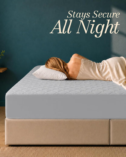 Queen Mattress Pad, Quilted Mattress Protector Topper fits 16" Deep Pocket