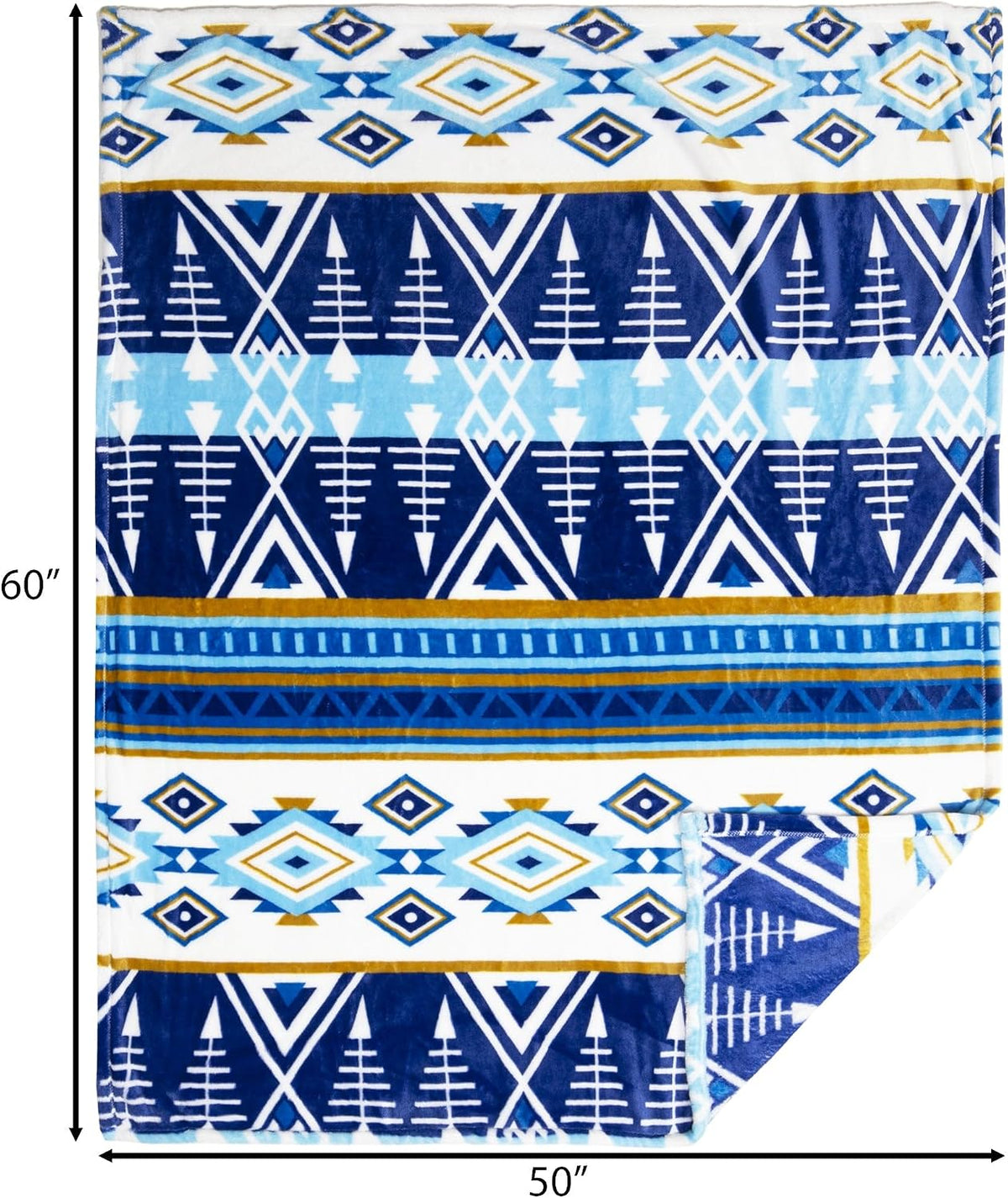 Carstens, Inc. Travel Blanket, Premium Compact 2-in-1 Airplane Blanket/Pillow, Open Sky Blue Aztec