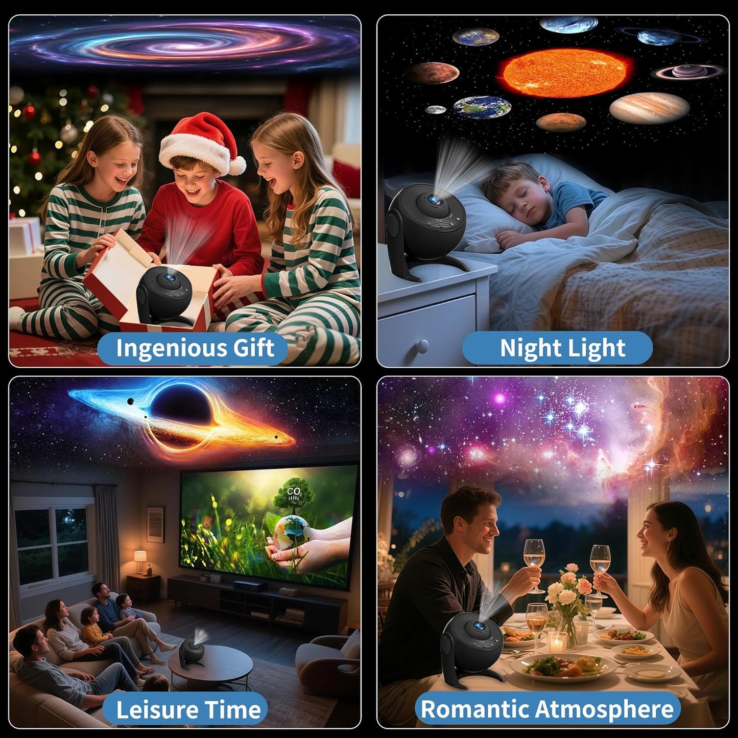 FlyLily Galaxy Projector for Bedroom, 13 in 1 Planetarium Star Projector with Solar System & Constellation, 360° Rotating Galaxy Light Projector, Space Night Light Projector for Kids Adults Gifts