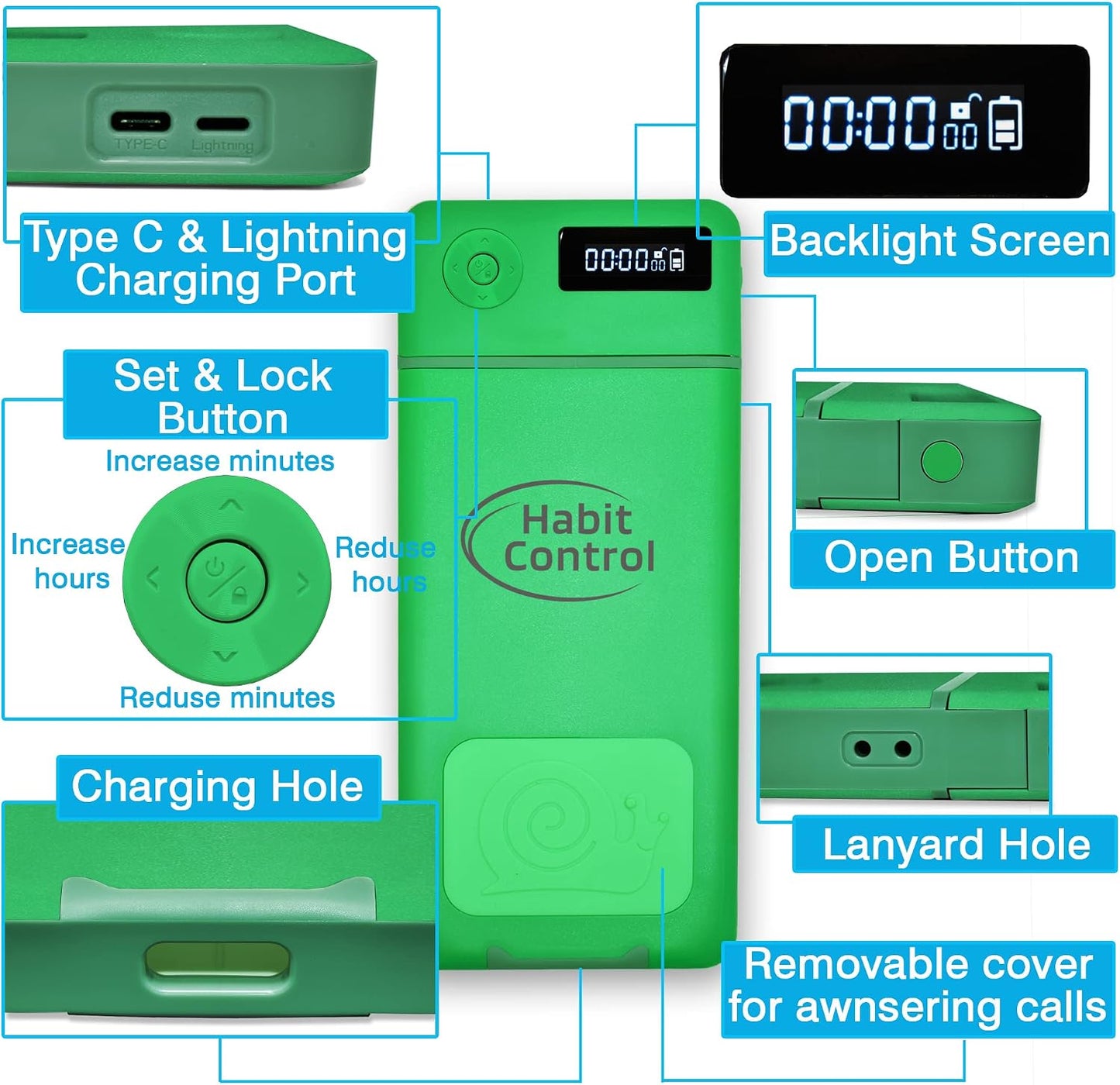 Cell Phone Lock Box with Timer for Self-Discipline, Portable Time Lock Box Suitable for iPhone and Android Smartphones, Phone Jail Box with Timer to Reduce Screen Time, Mindfulness Gift