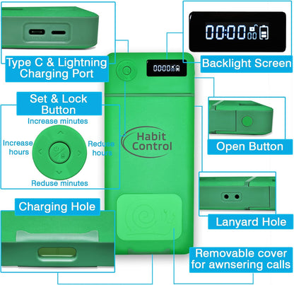 Cell Phone Lock Box with Timer for Self-Discipline, Portable Time Lock Box Suitable for iPhone and Android Smartphones, Phone Jail Box with Timer to Reduce Screen Time, Mindfulness Gift