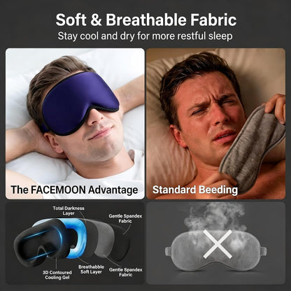 3D Cooling Gel Weighted Eye Mask for Sleeping, 100% Blackout Sleep Mask
