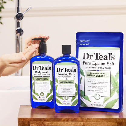 Dr Teal's Body Wash with Pure Epsom Salt, Relax & Relief with Eucalyptus & Spearmint, 24 fl oz (Pack of 2)