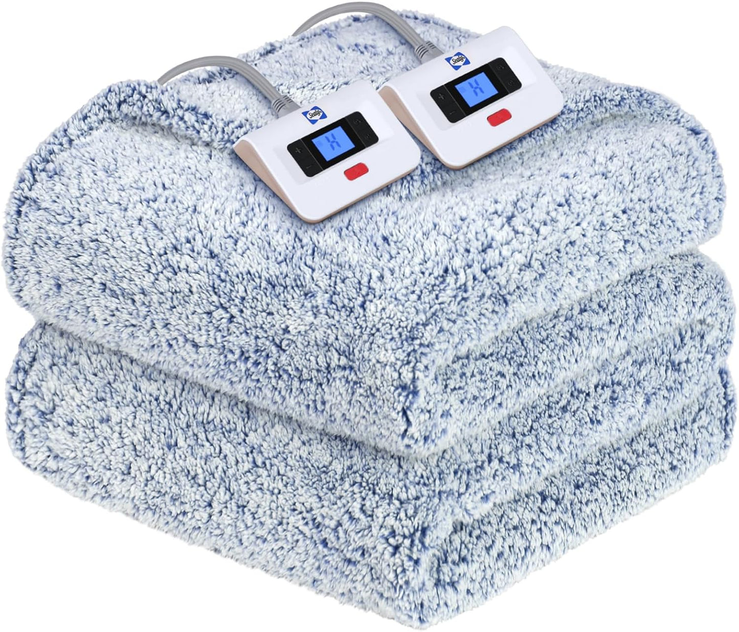Sealy Electric Blanket Heated Throw 50"x60" Soft Double Sherpa Super Cozy with 6 Fast Heating Levels & 2-10 Hours Auto-Off, Over-Heat Protection, Machine Washable, Charcoal