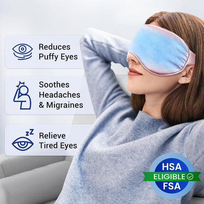 Cooling Eye Mask for Puffy Eyes: Fsa Eligible ltems Hsa, Migraines Headache Fast Relief After Surgery Care Cold Compress, Reusable Face Ice Pack Gel for Dark Circles, Gentle Weighted Sleep Mask Purple