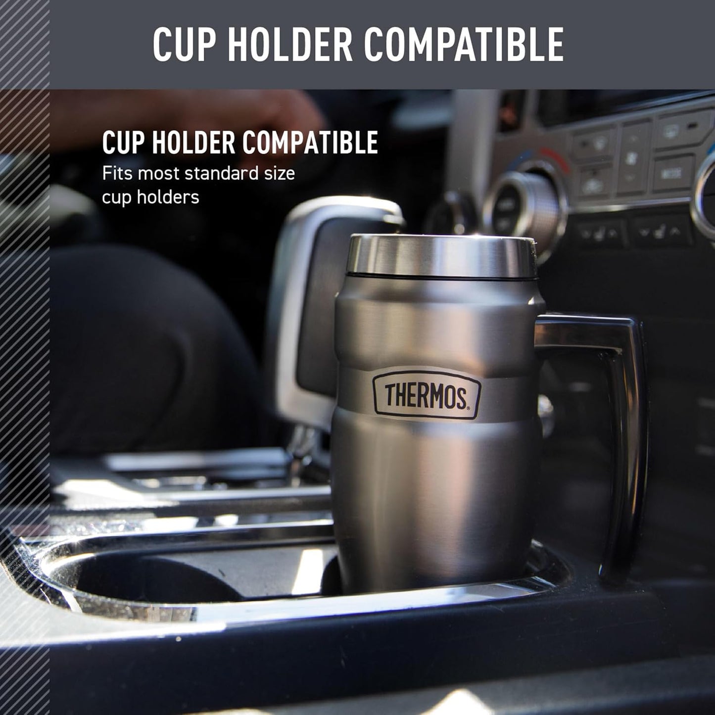THERMOS Stainless King Vacuum-Insulated Travel Tumbler, 16 Ounce, Matte Steel