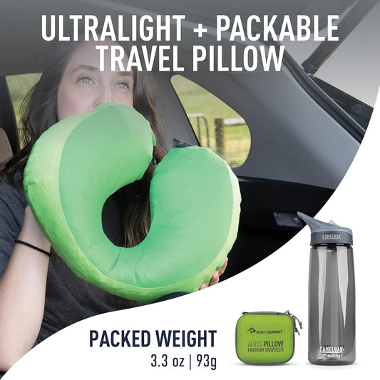 Sea to Summit Aeros Premium Traveller Inflatable Neck Pillow, Navy Blue