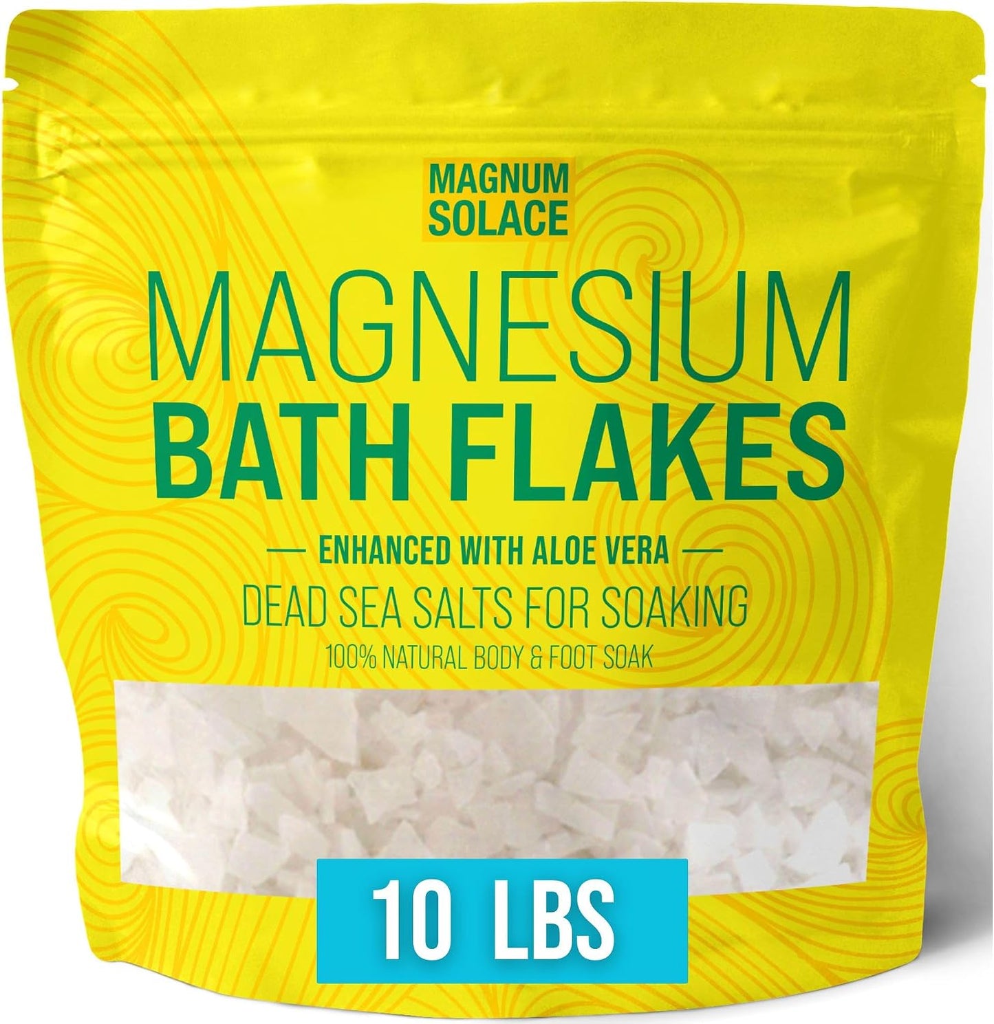 Magnesium Bath Flakes - Dead Sea Salt – Dead Sea Salts for Soaking – Magnesium Flakes for Bath - Enhanced with Aloe Vera (5 Pound)