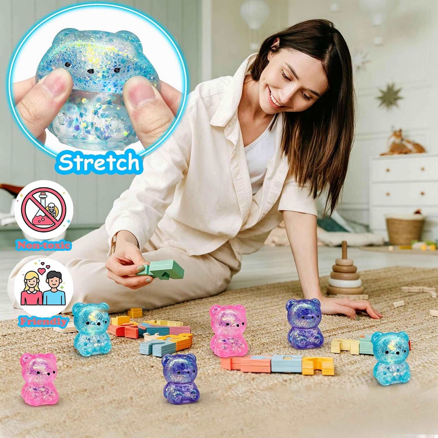 ZTATU Gummy Bear Squishy Stress Balls for Adults Collectible Figurines