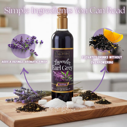 Moksh Premium Lavender Earl Grey Syrup for Coffee, Lattes, Tea & Matcha