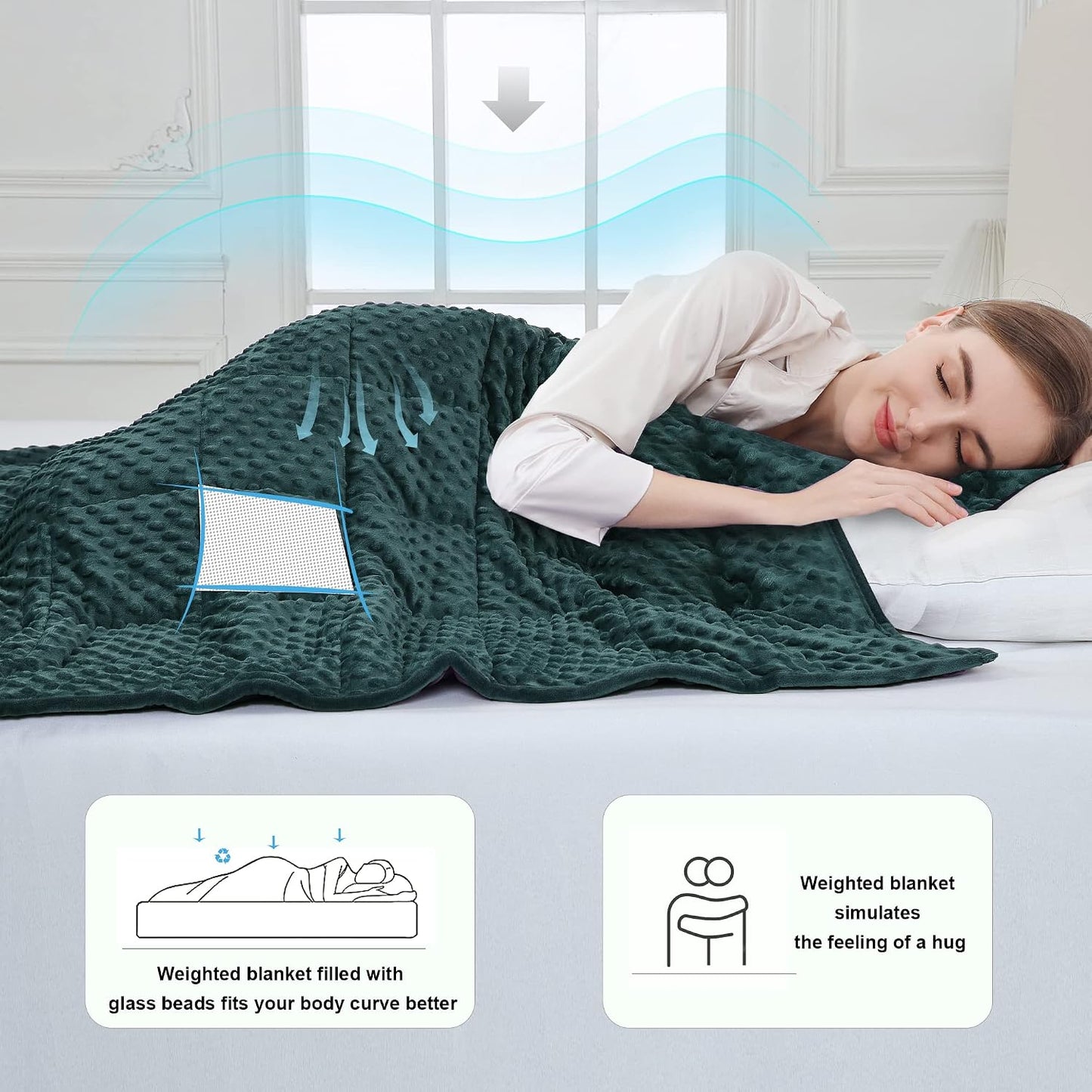 Alomidds Weighted Lap Blanket 7lbs, Cozy Luxury Breathable Weighted Blanket for Adults, Weighted Lap Pad for Travel, Relaxation, Sleeping, Purple, 29" x 24"