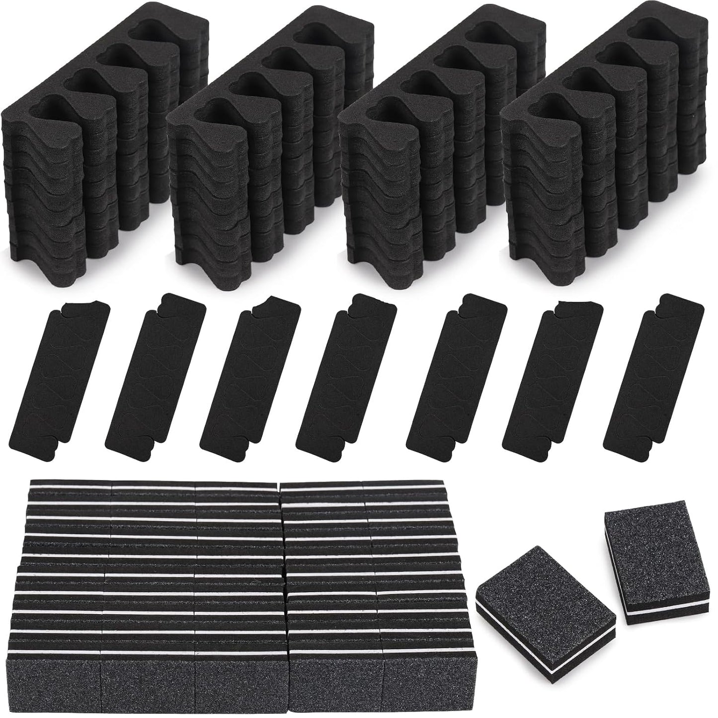 48pcs Sponge Toe Separators Pedicure Set for Nail Polish- Premium Nail Art Painting and Polishing Tool Kit, 4 Funy Color