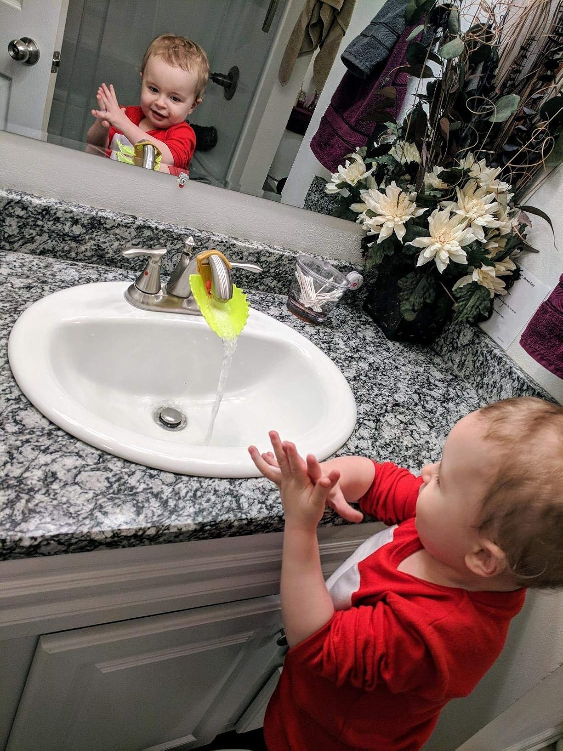 Honbay 2PCS Leaf Faucet Extender Sink Handle Extender Safe and Fun Hand-Washing Solution for Children
