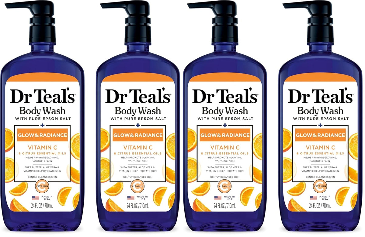 Dr Teal's Body Wash with Pure Epsom Salt, Relax & Relief with Eucalyptus & Spearmint, 24 fl oz (Pack of 2)