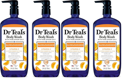 Dr Teal's Body Wash with Pure Epsom Salt, Relax & Relief with Eucalyptus & Spearmint, 24 fl oz (Pack of 2)