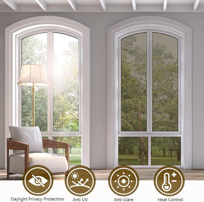 KESPEN Total Blackout Window Film Privacy Static Cling 100% Light Blocking Room Darkening Window Cover Heat Control Anti-UV Glass Sticker Window Tint for Home with Grid Line, 17.5 Inch X 6.5 Feet