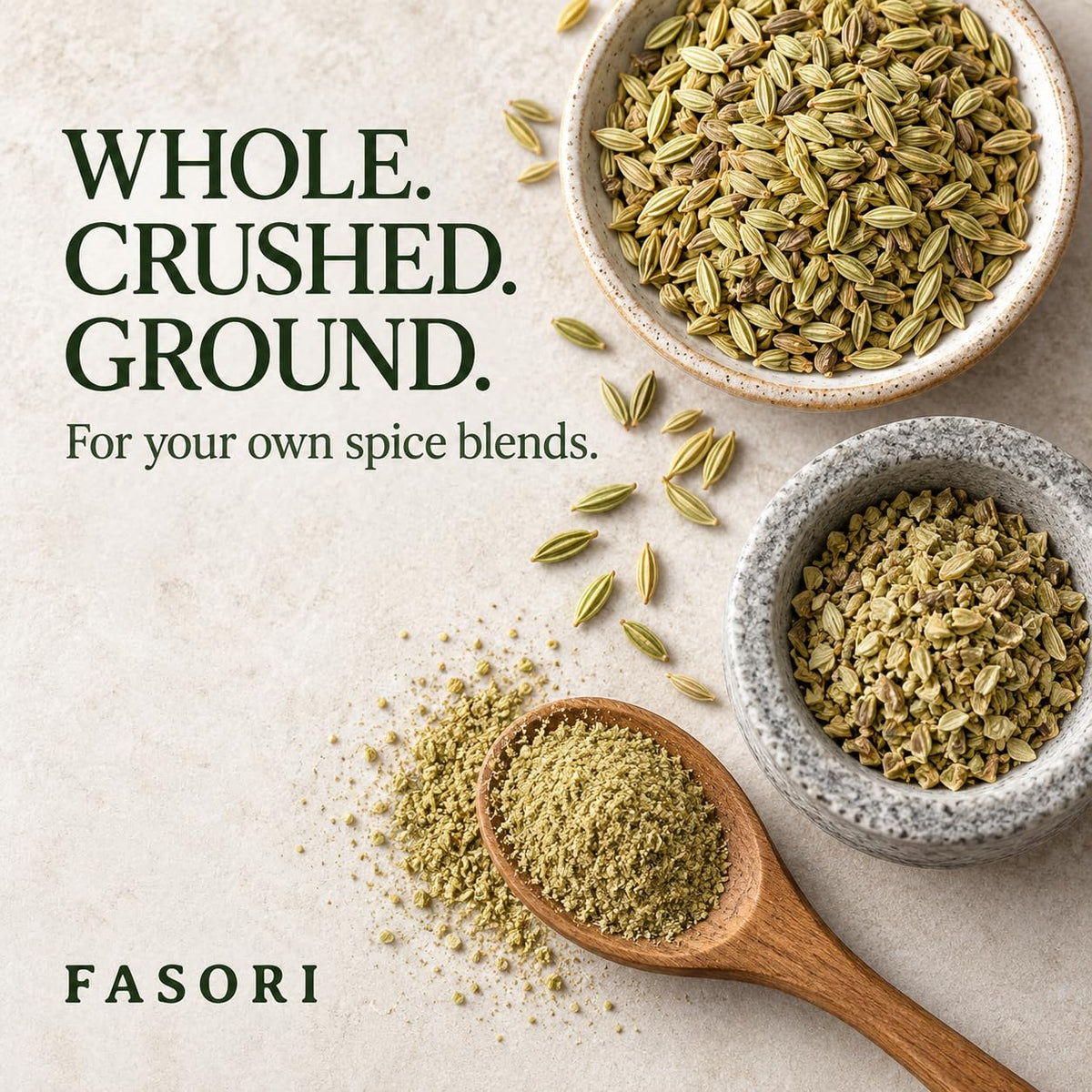 Fasori Fennel Seeds Whole 14 oz (397 g) – Premium Dried Fennel Seed, Aromatic Mediterranean & Indian Spice for Cooking, Tea & Seasoning