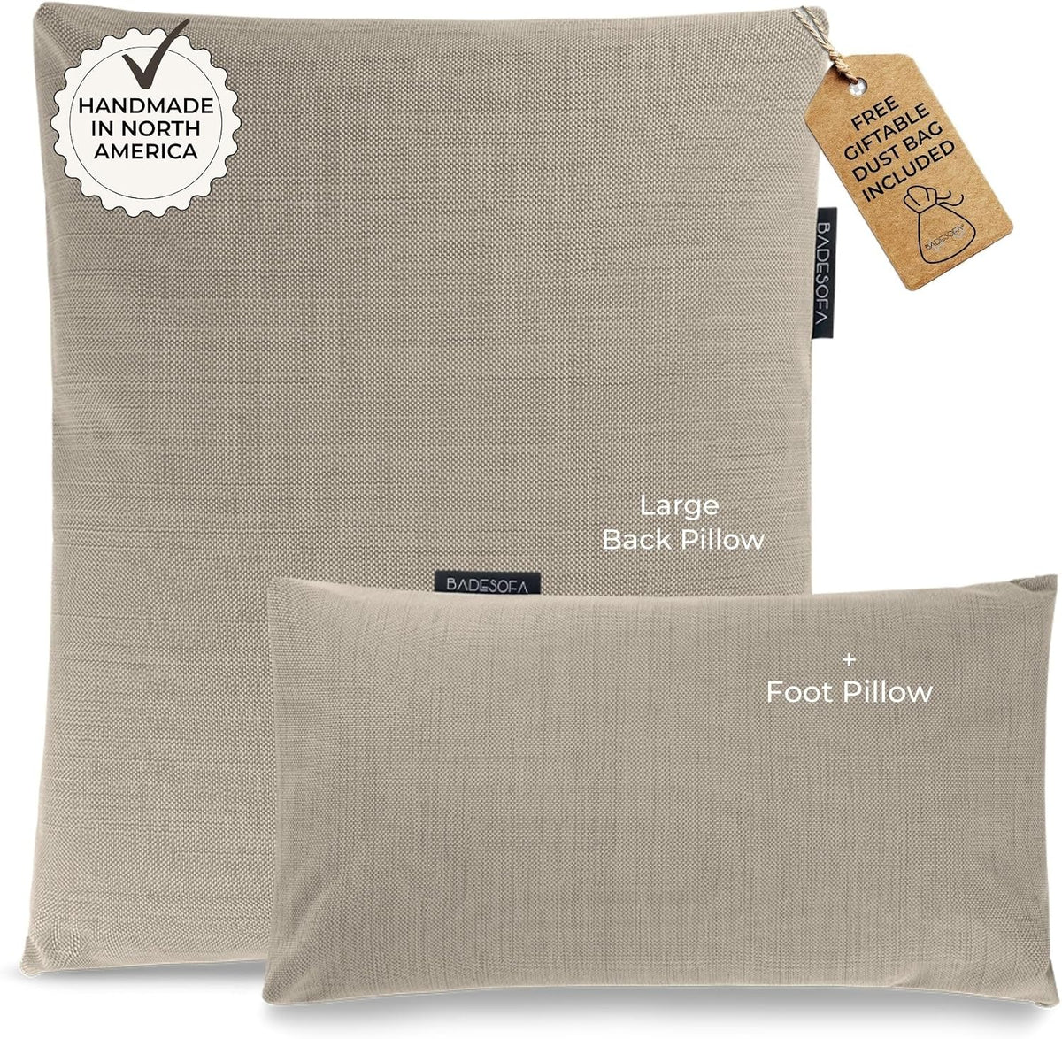 BADESOFA® Luxury Bath Pillow M in Ivory, Quick-Drying Bath Back Pillow