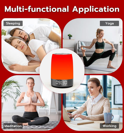 Anweller Smart Red Light Therapy Sleep Device White Noise Sound Machine with 5-Level Red Night Light (620–690nm) 32 White Noise Smart App Control Timer & Wake-Up Alarm Clock