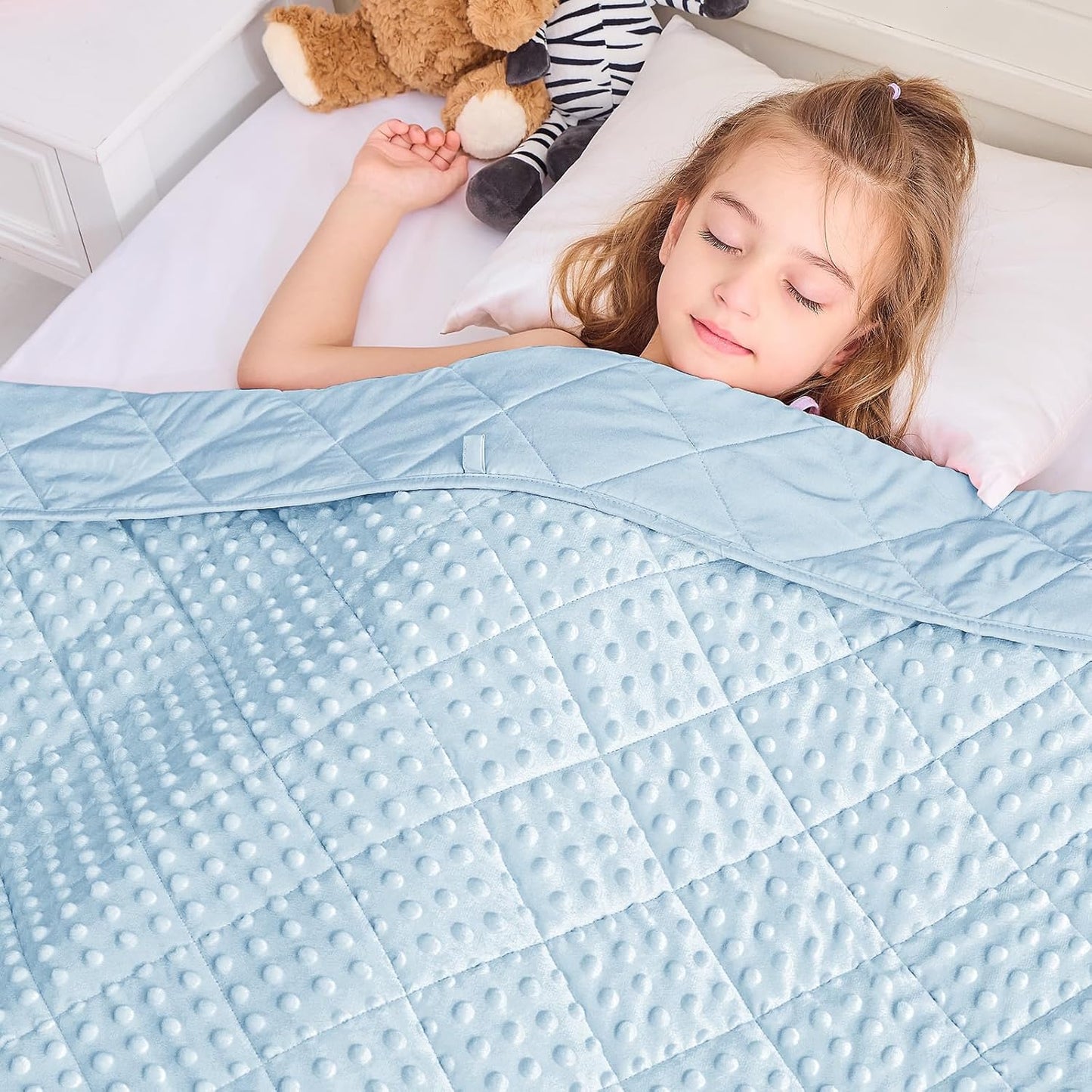 yescool Weighted Lap Pad 2 lb Blue Small Lap Blanket, Weighted Lap Blanket Cooling Heating Weighted Throw Blankets, Minky Blankets Gifts for Travel Outdoor Indoor, 20 * 30in
