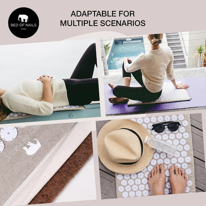 Bed of Nails ECO Set – Original Bon Acupressure Design with 10962 Precision Nails, Mat: 28.5 x 16.5 x 1", Pillow: 14.5 x 6 x 4"