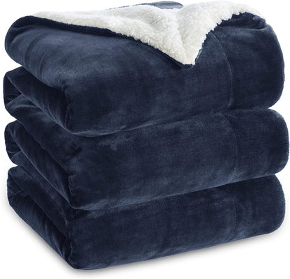 Bedsure GentleSoft Sherpa Fleece Throw Blanket for Couch, Non-Heated, Thick & Warm Cozy Blanket for Winter, Soft Fuzzy Plush Throw Gifts for Women and Men, Grey, 50x60 Inches