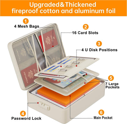 DocSafe 5200°F Fireproof Document Organizer Box with Lock, Heat Insulated