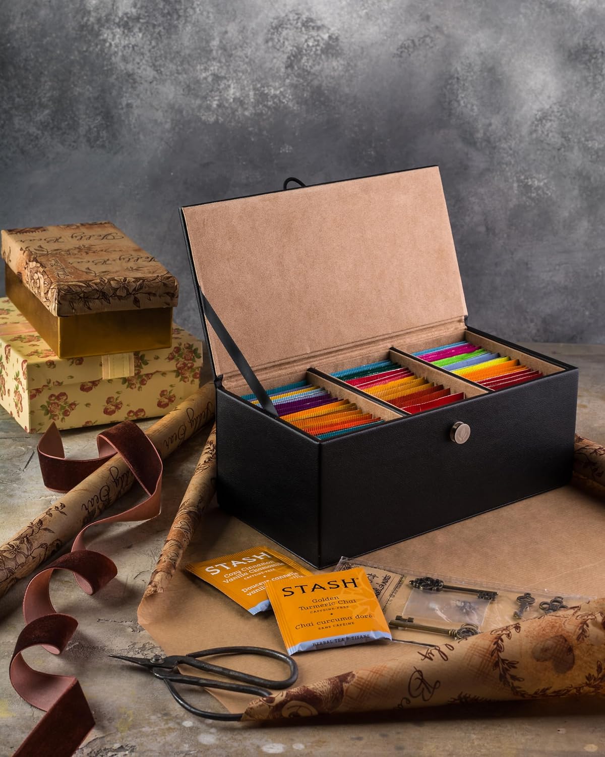 Tea Bags Variety Pack Box - Herbal and Caffeine Free Sampler Gift Set - 60 Count, 15 Different Flavors