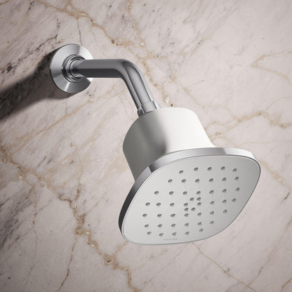 KOHLER 33631-Y-BN Cinq Round Single-Function Filtered Showerhead, Five-Layer Filtration, 2.5 GPM, Full Coverage Spray, Premium Durable Material, Vibrant Brushed Nickel