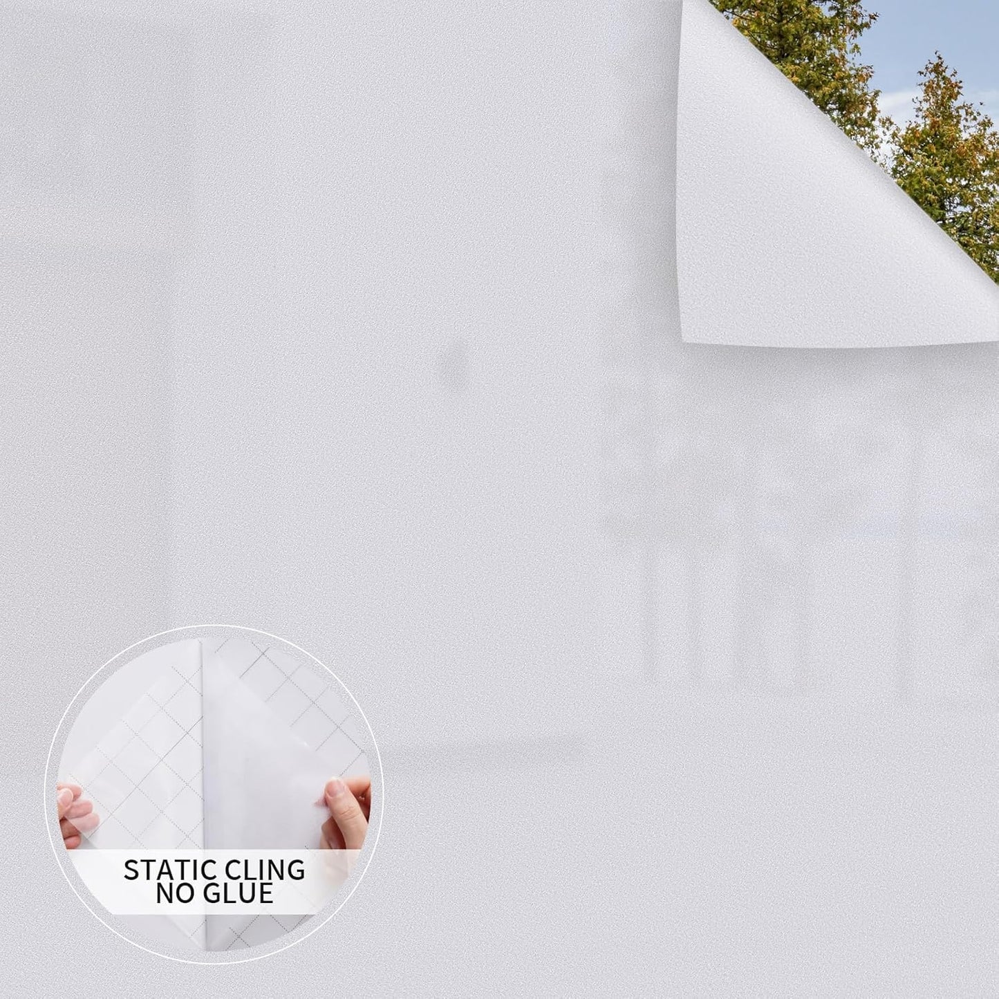 VELIMAX Static Cling Total Blackout Window Film Privacy Room Darkening Window Tint Black Window Cover 100% Light Blocking No Glue (17.7 x 78.7 inches)