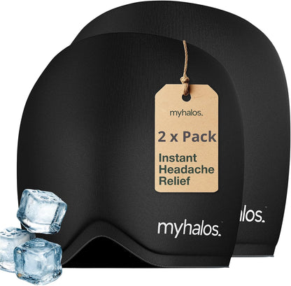 Myhalos® Migraine Relief Cap, Ice Hat for Migraines, Headache Relief Cap, 30% More Gel, Hot & Cold Therapy Head Ice Pack, Cooling Headache Hat, Tension Wrap, Hangover Cap, Ice Face Mask, FSA|HSA