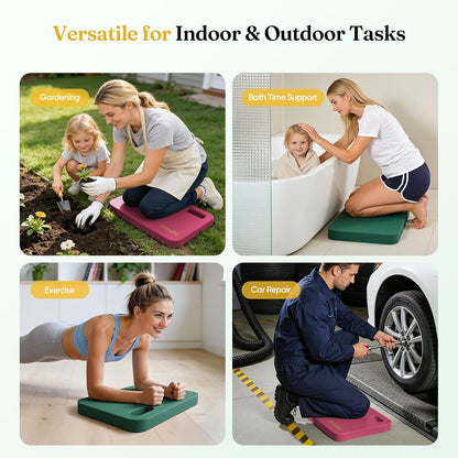 Grenebo 2-Pack 1.6" Extra Thick NBR Foam Garden Kneeling Pads, Ultra Soft Cushion Kneeling Pads for Gardening, Gardening Kneeling Pad for Baby Bathing, Work, Exercise, 17.3×11×1.6 in, Black